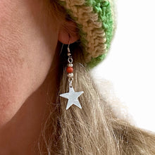 Load image into Gallery viewer, Little Star Earring- Orange Bead