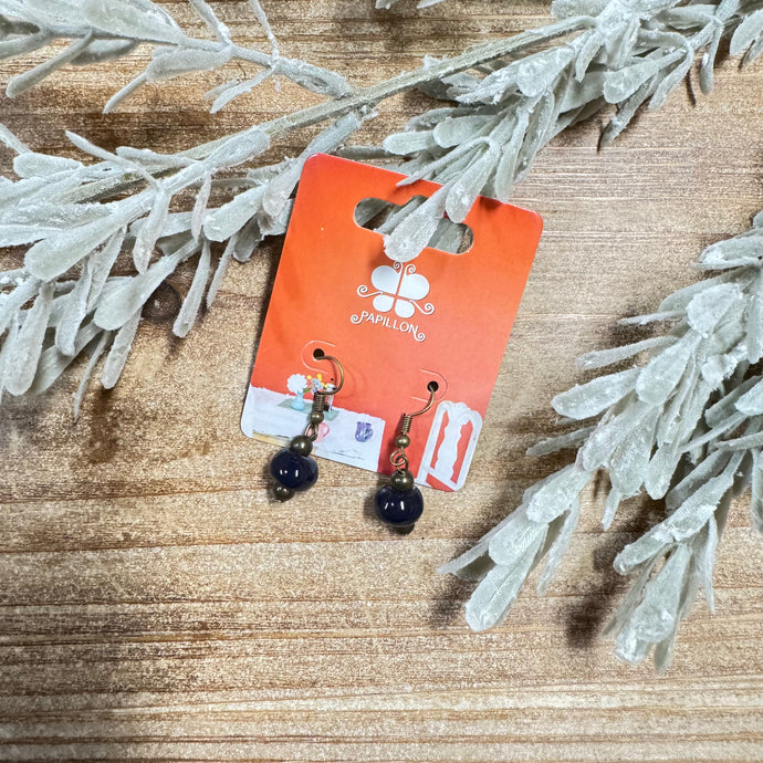 Simple Ceramic Earring- Navy