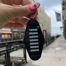 Load image into Gallery viewer, Fuuuuuuuuuuuck Motel Style Keychain in Black