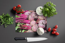 Load image into Gallery viewer, Beets by Gary Kwiatek Glass Cutting Boards – Durable, Decorative Kitchen Art Large