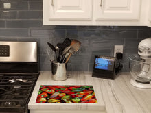Load image into Gallery viewer, Chilis by Gary Kwiatek Glass Cutting Boards – Durable, Decorative Kitchen Art Large