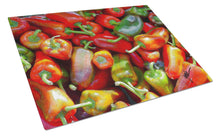 Load image into Gallery viewer, Chilis by Gary Kwiatek Glass Cutting Boards – Durable, Decorative Kitchen Art Large