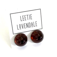 Load image into Gallery viewer, Tortoise Brown Gumdrop Stud Earrings
