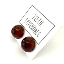 Load image into Gallery viewer, Tortoise Brown Gumdrop Stud Earrings