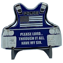 Load image into Gallery viewer, DL7-13 Police Officer's Prayer God Almighty Challenge Coin Thin Blue Line Tactical Body Armor