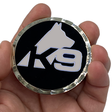 Load image into Gallery viewer, BB-014 K9 Thin Gray Line Challenge Coin Fist Paw Bump Corrections Correctional Officer CO Police