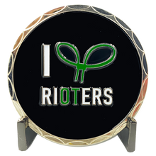 Load image into Gallery viewer, DL2-05 I Love Rioters 2020 Dumpster Fire Handcuff Zip Ties Police Thin Green Line Overtime Challenge Coin