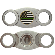 Load image into Gallery viewer, CTR-BX-01 THIN GREEN LINE Cigar Cutter CBP Border Patrol Army Marines Deputy Sheriff