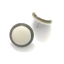 Load image into Gallery viewer, White Sparkle Disc Stud Earrings