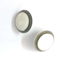 Load image into Gallery viewer, White Sparkle Disc Stud Earrings