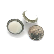 Load image into Gallery viewer, White Sparkle Disc Stud Earrings