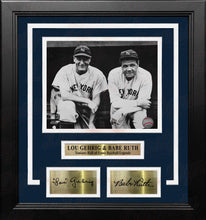 Load image into Gallery viewer, Lou Gehrig &amp; Babe Ruth New York Yankees 8" x 10" Framed Baseball Photo with Engraved Autographs