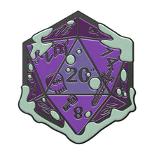 Load image into Gallery viewer, Gelatinous D20 Dice Die - Hard Enamel Adventure Dice Pin Metal by Norse Foundry