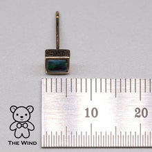 Load image into Gallery viewer, Geometric Square Shaped Australian Doublet Opal Stud Earrings 14K Yellow Gold