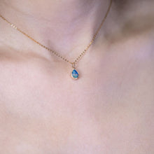 Load image into Gallery viewer, Geometric Pear Shaped Australian Doublet Opal Pendant 14k Yellow Gold