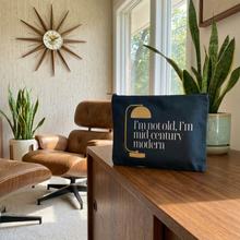 Load image into Gallery viewer, GetBullish I'm Not Old, I'm Mid-Century Modern Canvas Zipper Pouch 9.5" x 7" | Cosmetics Bag or Pencil Case