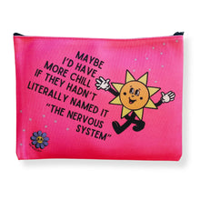 Load image into Gallery viewer, GetBullish Maybe I'd Have More Chill Canvas Zipper Pouch 9.5" x 7" | Cosmetics Bag or Pencil Case