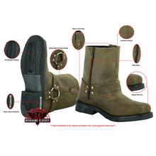 Load image into Gallery viewer, Ghoststep Men's 7"  Motorcycle Leather Boots – Brown