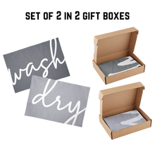 Load image into Gallery viewer, Set of 2 Wash Dry Boxed Tea Towels | Flour Sack Cotton | Gift for Her Gift for Him