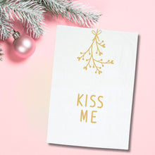 Load image into Gallery viewer, Kiss Me Mistletoe Holiday Kitchen Tea Towel | 20&quot; x 29&quot; Flour Sack Towel in Gift Box