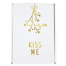 Load image into Gallery viewer, Kiss Me Mistletoe Holiday Kitchen Tea Towel | 20&quot; x 29&quot; Flour Sack Towel in Gift Box