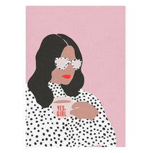 Load image into Gallery viewer, Yes, Girl Large Pink Tea Towel | Extra Large 20&quot; W x 27.5&quot; L | In a Gift Box! | Gift for Her