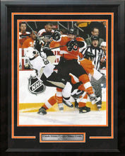 Load image into Gallery viewer, Claude Giroux Hits Sidney Crosby Philadelphia Flyers 2012 NHL Hockey Playoffs Framed Photo