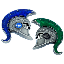 Load image into Gallery viewer, DL11-04 CBP Gladiator Challenge Coin Field Operations Border Patrol Joint Ops Directorate Spartan Helmet Mask