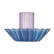 Load image into Gallery viewer, Glass Candle Holder in Blue-Purple | Aesthetic Candle Sticks Holder in Tinted Glass | 3.5"