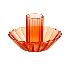 Load image into Gallery viewer, Glass Candle Holder in Red | Aesthetic Tinted Glass Taper Candle Sticks Candlestick Base