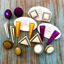 Load image into Gallery viewer, Purple Sparkle Trio Stud Earrings