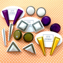 Load image into Gallery viewer, White Sparkle Square Stud Earrings