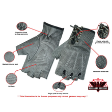 Load image into Gallery viewer, Women's Washed-Out Gray Perforated Fingerless Glove