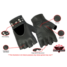 Load image into Gallery viewer, Women's Fingerless Glove with Rivets Detailing