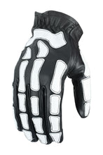 Load image into Gallery viewer, SkullTrail Men's leather  gloves Black &amp; White