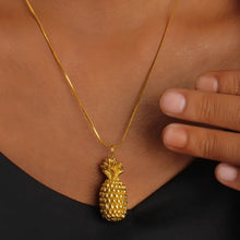 Load image into Gallery viewer, Gold Pineapple Pendant Necklace | Tropical Summer Jewelry