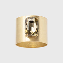 Load image into Gallery viewer, Single gem napkin rings, topaz, set of two