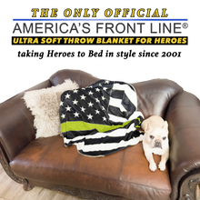Load image into Gallery viewer, EL10-017 Official America&#39;s Front Line Thin Gold Line 911 Emergency Dispatcher Round Blanket Bedding Sofa Couch Throw Trucker Yellow
