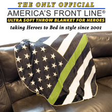 Load image into Gallery viewer, EL10-017 Official America&#39;s Front Line Thin Gold Line 911 Emergency Dispatcher Round Blanket Bedding Sofa Couch Throw Trucker Yellow