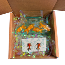 Load image into Gallery viewer, Goldfish Hair Claw and Earrings Gift Set | Gifts for Her | Gift Box