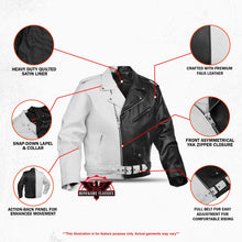 Load image into Gallery viewer, Mono Racer Mens Faux Leather Motorcycle Jacket