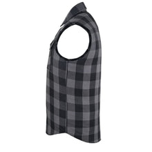 Load image into Gallery viewer, Gray Ride Men's Gray and Black Sleeveless Flannel Shirt
