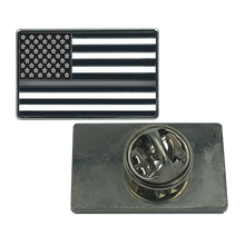 Load image into Gallery viewer, EL8-016 Thin Gray Line Flag Pin Correctional officer CO Corrections Jail Prison Guard