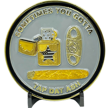 Load image into Gallery viewer, BL12-010 Corrections CO Thin Gray Line Correctional Officer Cigar Gorilla Challenge Coin Tap Dat Ash SOME PEOPLE MEDITATE WE SMOKE CIGARS