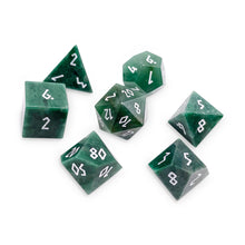 Load image into Gallery viewer, Green African Jade - 7 Piece RPG Set Gemstone Dice