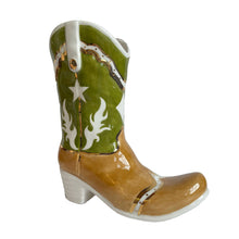 Load image into Gallery viewer, Two Tone Monogrammed Cowboy Boot Vase