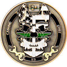 Load image into Gallery viewer, GL11-003 Border Patrol Agent Canine Enforcement K9 Thin Green Line Challenge Coin CBP BPA
