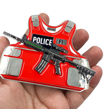 Load image into Gallery viewer, DL10-15 Firearms Instructor Thin Green Line M4 Body Armor 3D self standing Challenge Coin CBP Border Patrol Agent Deputy Sheriff Marines Army