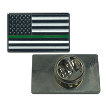 Load image into Gallery viewer, CL6-002 Thin Green Line Flag Pin: Border Patrol, CBP, Army, Sheriff, Security