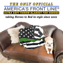 Load image into Gallery viewer, EL10-017 Official America&#39;s Front Line Thin Green Line Border Patrol Round Blanket Bedding Sofa Couch Throw
